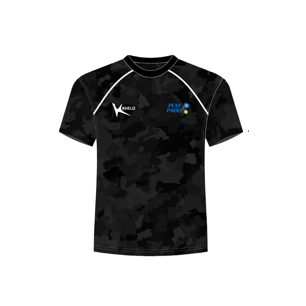 Khelo Black Play Padel Sports T-Shirt