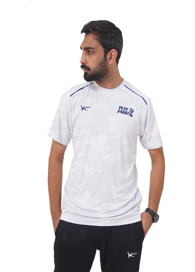 Khelo White Play Padel Sports T-Shirt
